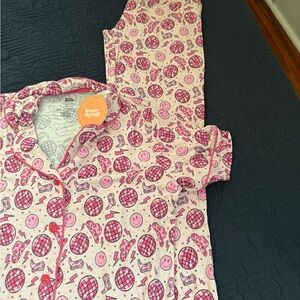 Dream Big Little Co Pink Disco Ball adult Pajamas